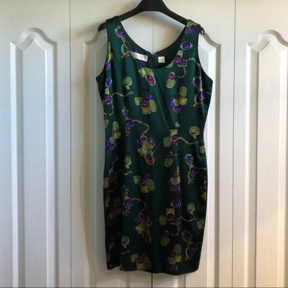 Dana Buchman Dresses & Skirts - Dana Buchman Green Silk Gem Pattern Dress 4